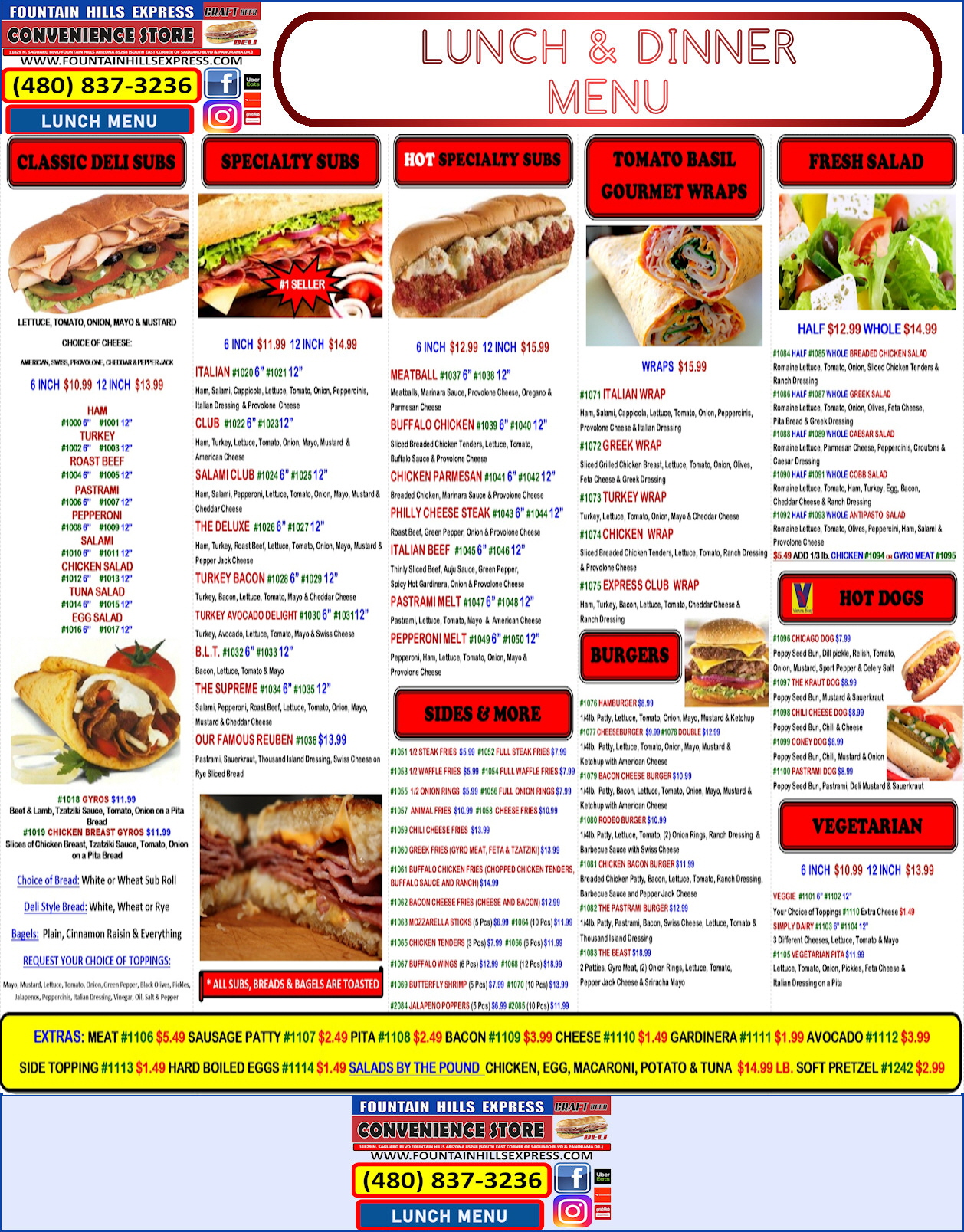 2026 Lunch and Dinner Menu